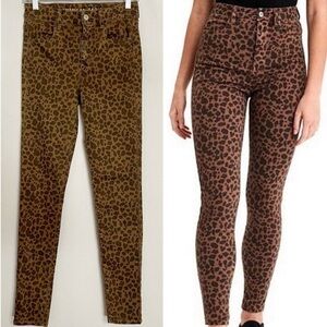 American Eagle Outfitters Leopard Print Curvy Super Hi-Rise Jeggings Size 00